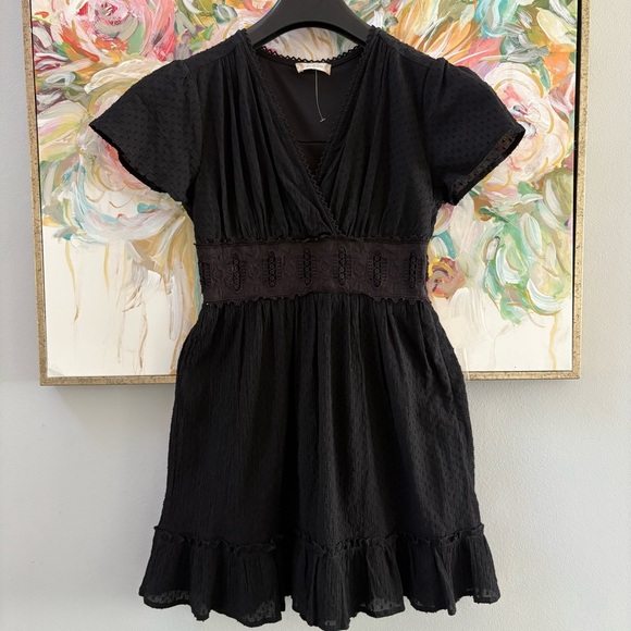 Altar’d State Black Boho Mini Dress Size S - Picture 2 of 11